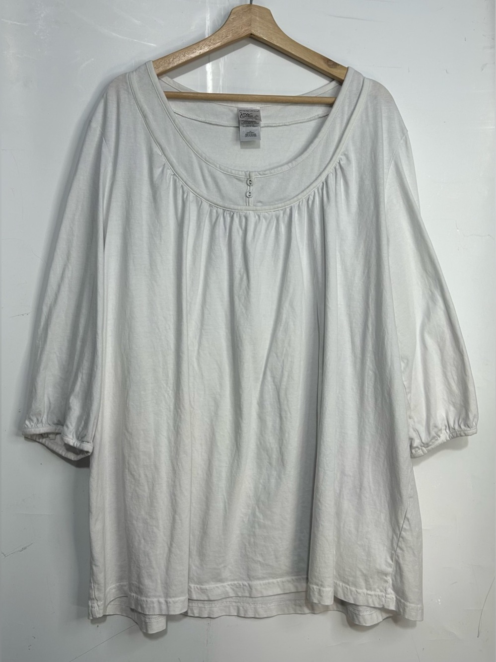 5 for $25🔥Just My Size White Quarter Sleeve T-Shirt 4X (26W-28W)